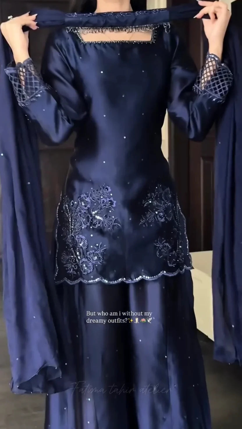 Women Embroidered Stitched 3 Piece