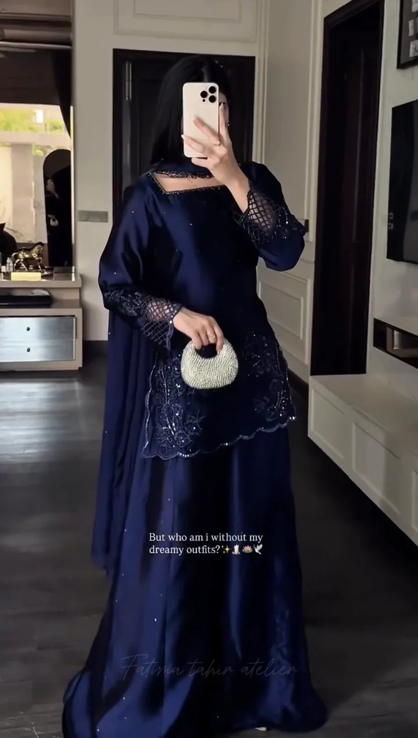 Women Embroidered Stitched 3 Piece