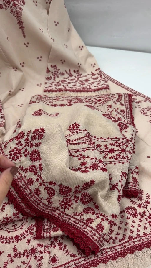 Stitched 3 Pc Premium Embroidered Dress